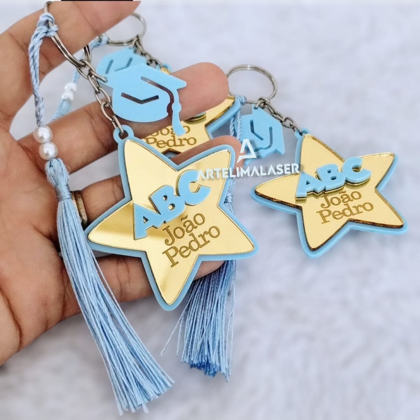 Chaveiro Estrela - Kit com 10 unds