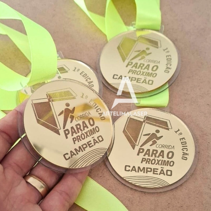 Medalhas em Acrílico - Kit com 10 unds